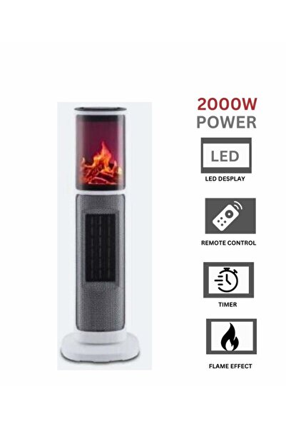 LC Vertical Decorative Energy Efficient Ceramic Heater With Fireplace, Remote...