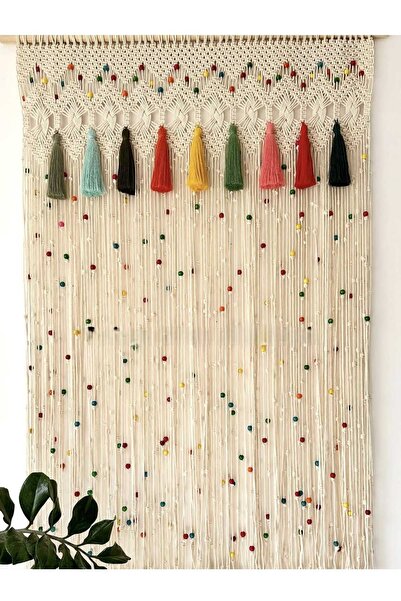 cessehome renklı boncuk makrome perdesı