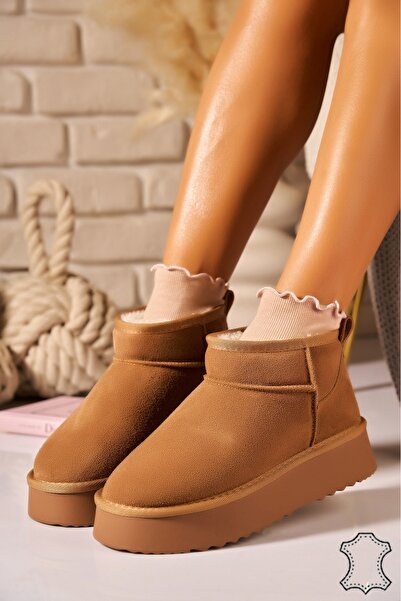 Joana Μπότες Riyna Chic από σουέτ, με επένδυση γούνας, καφέ, μέγεθος 39