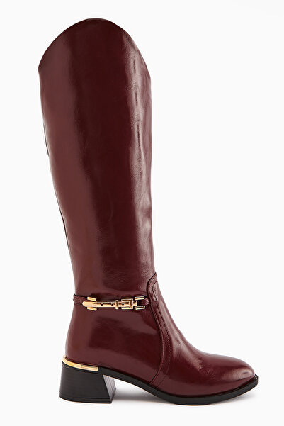 Limoya Kamilla Burgundy Buckled Women's Boots
