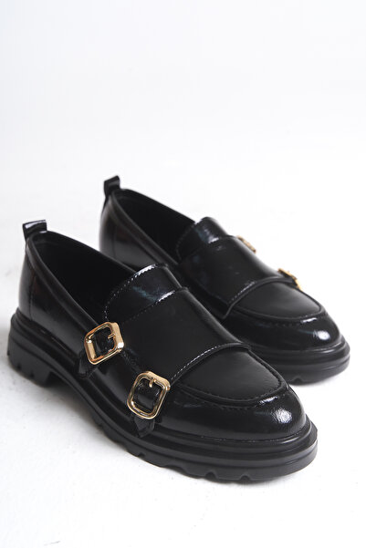 meyra'nın ayakkabıları Women's Loafer Moccasin Casual Buckle Daily Shoes Tonyas Black
