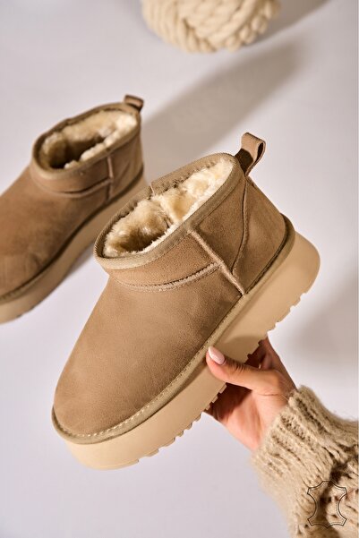 Joana Κομψές χακί σουέτ δερμάτινες μπότες για γυναίκες