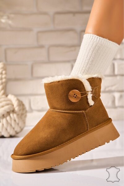 Joana Camel Suede Leather Women's Boots – Anslea Style