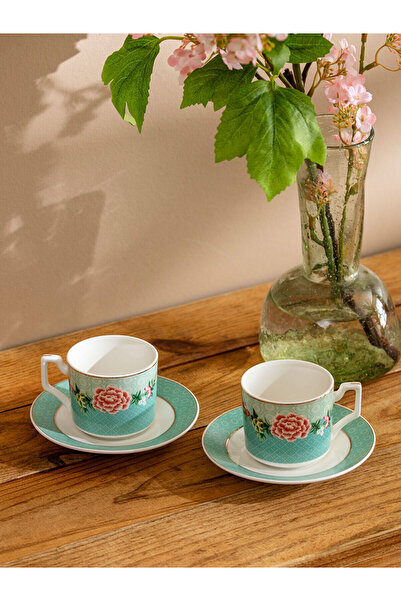 LC Waikiki طقم فناجين قهوة من البورسلين مطبوعة من فيجن للموسم الجديد لشخصين سعة 110 مل