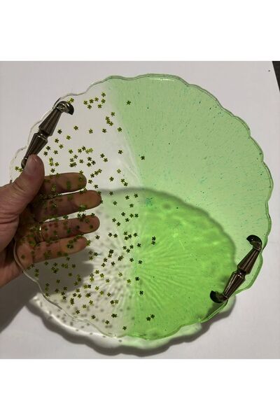 Pelince Colorful Epoxy Presentation and Serving Tray Series (Decorative - 25 cm)