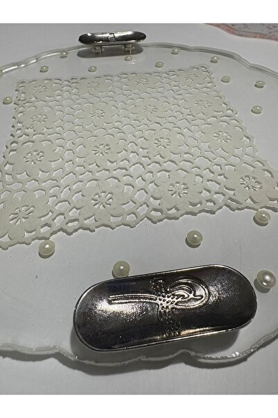 Pelince Lace Transparent Epoxy Tray Series (Handcrafted Lace Detail - 30 cm)