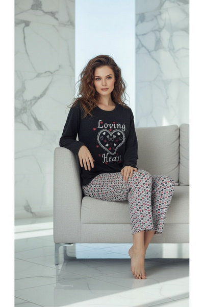 trendlina Set de pijamale duble de iarnă din bumbac