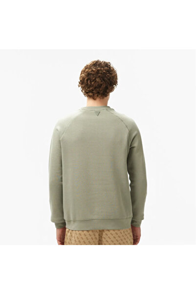 Guess New Aldwin Organic Co Recycle Poly 365 Erkek Yeşil Sweatshirt