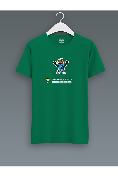 FNBX تي شيرت فيرناندو ألونسو بيكسل آرت باللون الأزرق الداكن