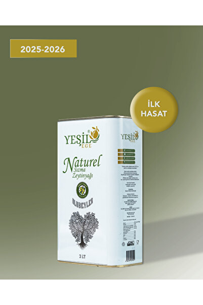 Yeşil Ege Ayvalık İLK HASAT Soğuk Sıkım Naturel Sızma Zeytinyağı 3000 ML.