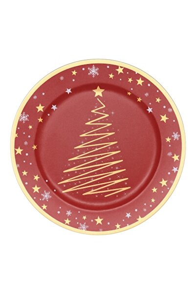 OEM Platou decorativ Craciun, Design "Merry Christmas", Braduti si Fulgi de n...