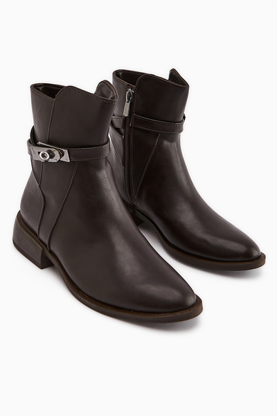 Limoya Γυναικείες μπότες Tinna καφέ με αγκράφα