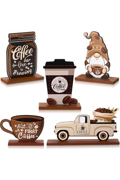 Generic Coffee Bar Decor Sign, Farmhouse Wood Set for Coffee Stations, Rustic...