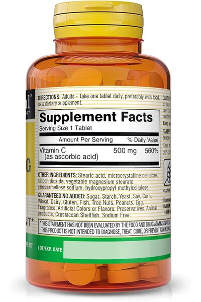 Mason Vitamins C Pure Ascorbic Acid Tablets, 60 Count