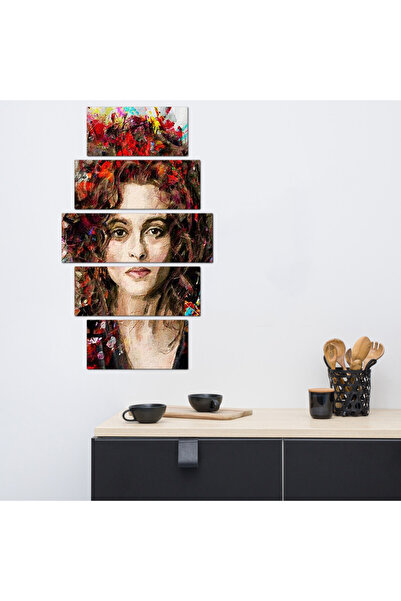 Generic Wall panel - Woman artwork - 30027 - divided into five graduated pieces - 1