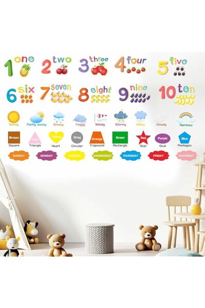 Generic Brand Alphabet Numbers Wall Stickers for Classroom: Kids Baby Girls B...