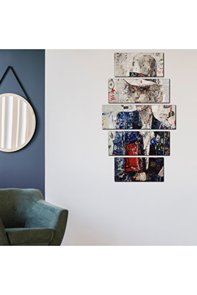 Generic Wall panel - Woman artwork - 30026 - divided into five graduated pieces - 1