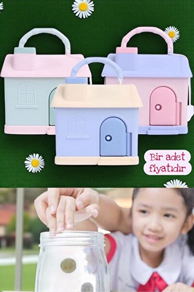 BYCEGU 34380 Locked Multi-Color Toy Quality Plastic Piggy Bank Home Is a Single Unit