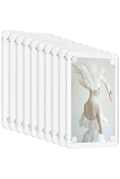 Generic Brand Acrylic Magnetic Photo Frame 6 x 9 cm Transparent Small Framele...