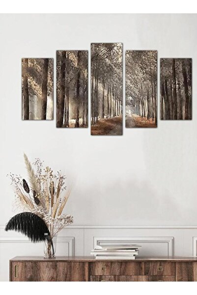 Generic لوحه جداريه رسمة فنية للغابة - ٢٥٥٢١ - مقسمه خمسة قطع متدرجه - 1