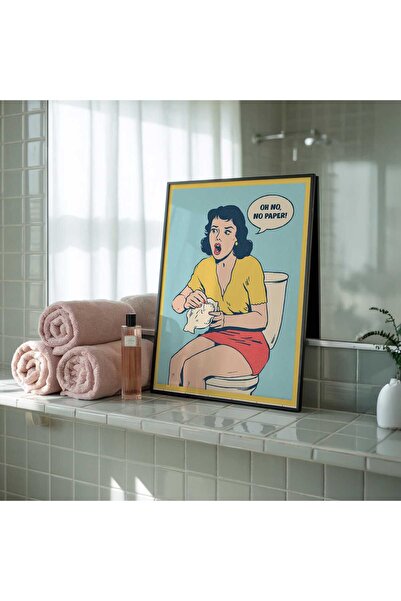 NinaStore Komik Banyo Duvar Sanatı, Retro Pop Art Poster, İlginç Tuvalet Miza...