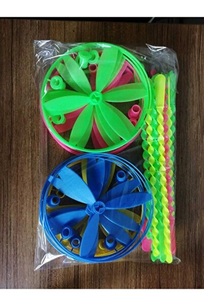 Foto Yiğit Nostalji Oyuncak Uçan Daire (12 Adet)-ufo Pervane-fırıldak Oyuncak-rengarenk Spor Oyuncak-ce Belgeli