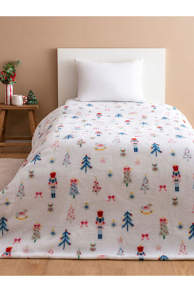 LC Waikiki Özmarka Yeni Sezon Kurşun Asker Baskılı Tek Kişilik Battaniye