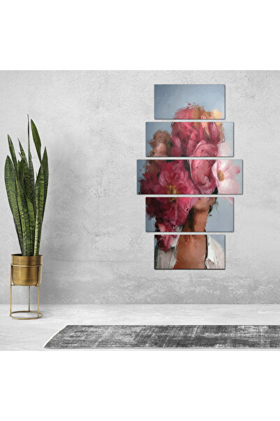 Generic Wall panel - drawing of a woman - 0300931 - divided into five graduated pieces - 1