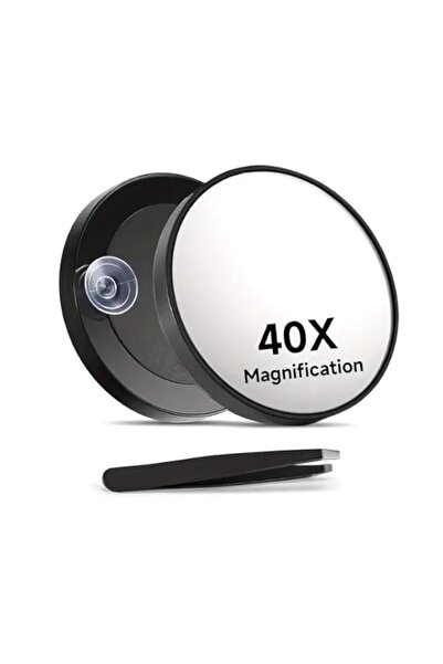 Generic BIGTHREE 40X Magnifying Mirror with Tweezers, 3.5 inches Magnified Ma...