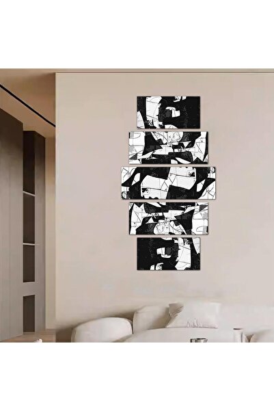 Generic Modern Abstract Art Wall Panel - 24032 - Divided into five graduated pieces - 1