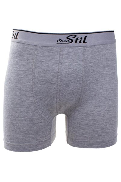 ÖREN STİL Ören Stil 44-8032 Γκρι 6'lı Πακέτο Ανδρικά Βαμβακερά Lycra Boxer