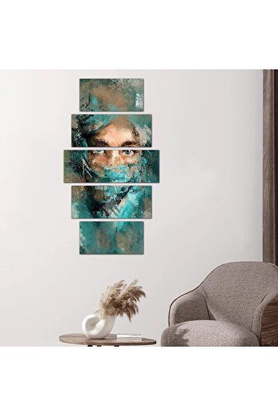 Generic لوحه جداريه رسمة فنية لإمرأة - ٢٤٥٧٦ - مقسمه خمسة قطع متدرجه - 1