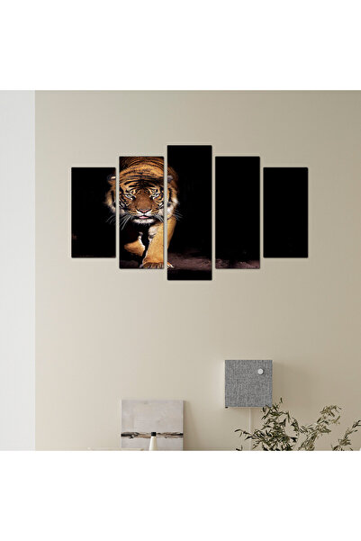 Generic Wall panel - Tiger in the Dark - 674 - Divided into five graduated pieces - 1