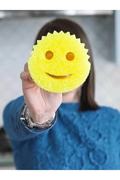 moryconcept Sihirli Bulaşık Süngeri Gülen Yüz Tasarımlı, Ekstra Güçlü Temizli...