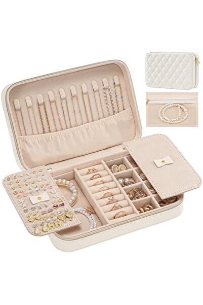 Generic Lolalet Travel Jewelry Case for Women, Travel Jewelry Organizer Box w...