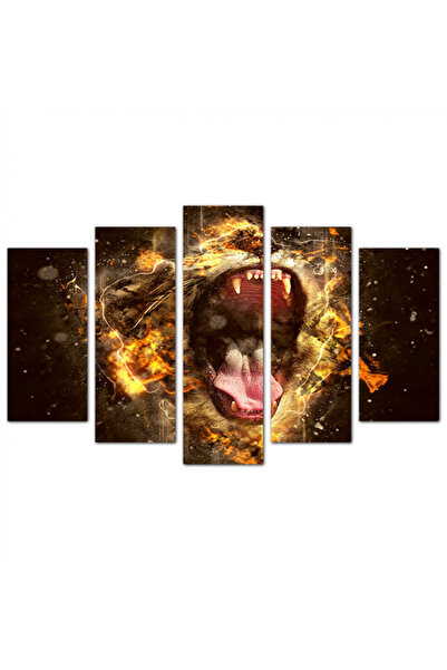 Generic Wall panel - Lion - 1541 - divided into five graduated pieces - 1