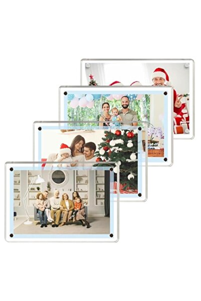 Generic HASTHIP® 4 Pack 6x4 Inch Acrylic Magnetic Picture Frame,Clear Photo Frame for Refrigerator,Fridge M