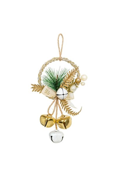 OEM Christmas tree decoration, Handmade, Special Model, With bells, Round Shape, Textile/Metal, 19 x 8.5