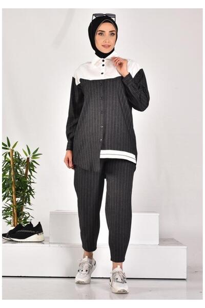 Puane Лляна тканина в смужку, двокомпонентний комплект 14254