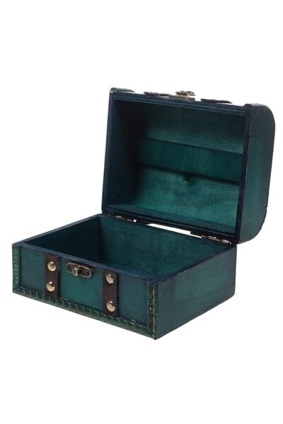 Generic Vintage Wooden Treasure Chest Box, Jewelry Storage Box with Buckle, S...