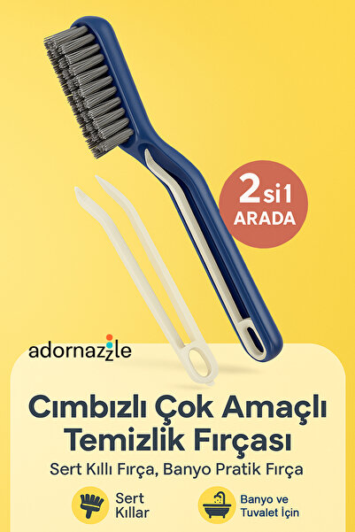 adornazzle فرشاة تنظيف 2 في 1 مع ملقط، فرشاة أرضية، فرشاة بلاط، فرشاة تفصيلية...