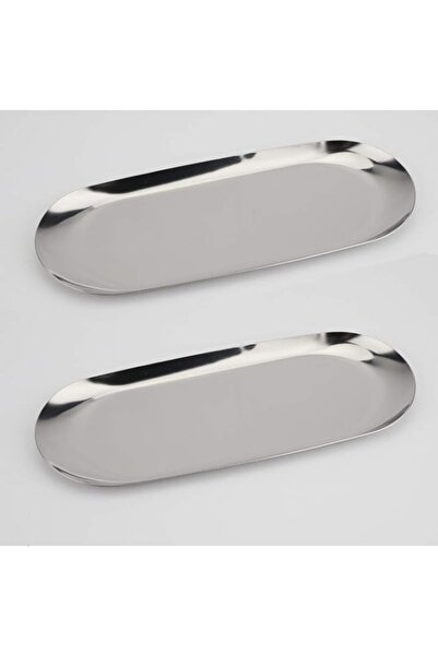 Generic Fermus Stainless Steel Decorative Tray, Set of 2, 9 Inch Long, Jewelr...