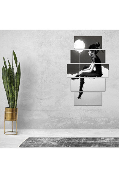 Generic Wall panel - Woman drawing - 300935 - divided into five graduated pieces - 1