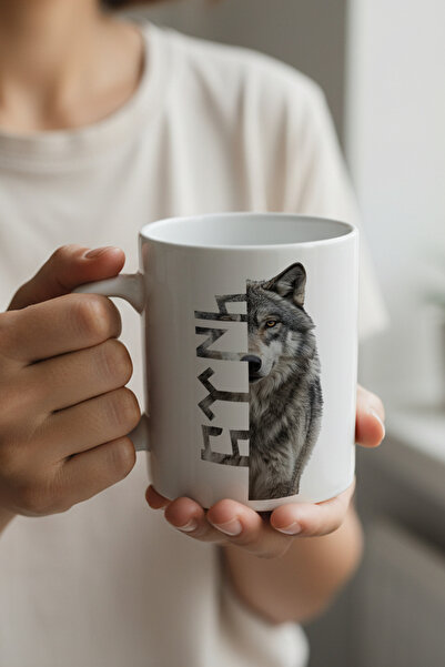 MeshCraft3D Özel Tasarım Göktürkçe Türk & Kurt Detaylı Kupa Bardak | Hediyeli...