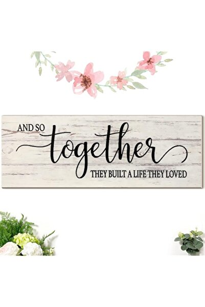Generic Jetec Together Wood Sign and So Together They Built a Life They Loved Wooden Wall Sign Rustic Hangi