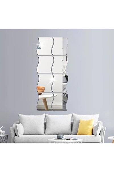 Generic 8 Pcs Wavy Mirror Wall Stickers, Full Length 3D Art DIY Home Decorati...