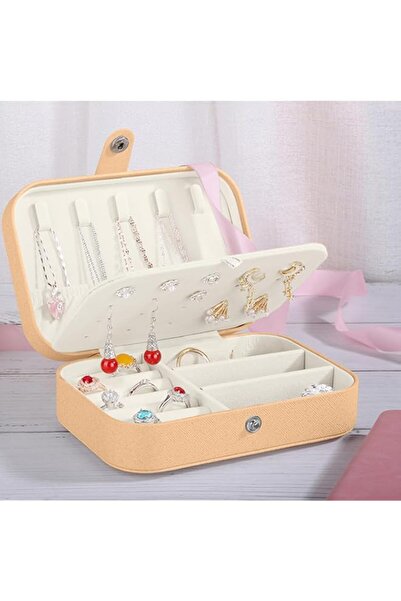 Generic Brand Homarket Portable Jewelry Box for Women Girls, Double Layer PU ...