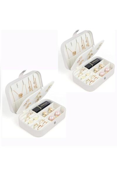 Generic Brand Travel Jewelry Box for Women, 2 Layer Travel Jewlery Case, PU L...