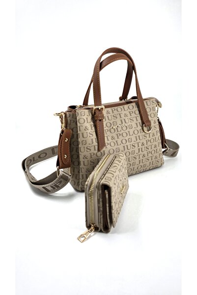 Just Polo Set of 2 Women's 4-Compartment Shoulder and Handbag Wallet Combination