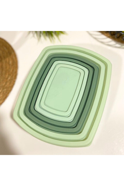 ViZKA 6-Piece Rectangular Airtight Storage Container Set, Closet Organizer / Green